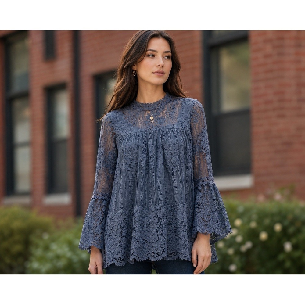 Fairycore Boho Lacey Fairy Top Bell Sleeve Size S Whimsical By Miss Chievious